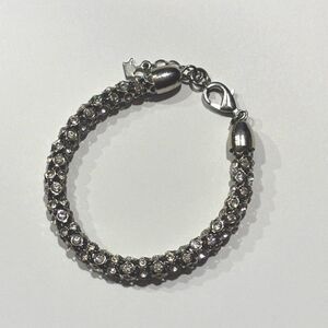 Silver Tone Jeweled Rhinestone Women’s Evening Bracelet